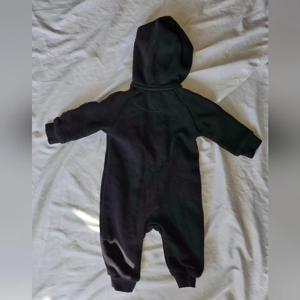 Nike Black Baby Boys Zip Up Hooded Winter Outfit 6-9 Months Coveralls Jumpsuit
